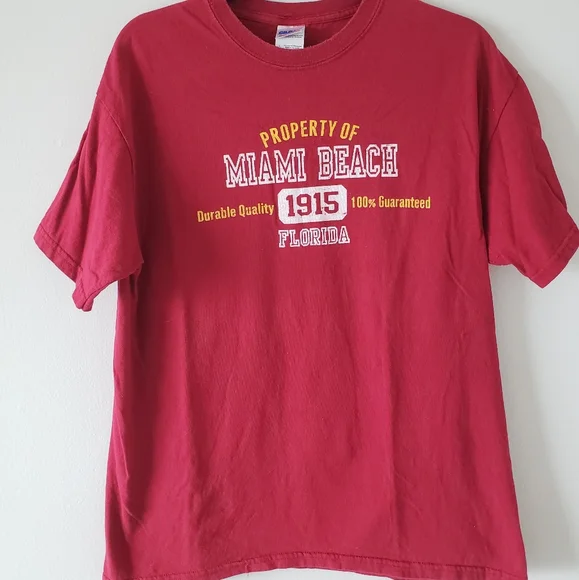 🌴 Miami red t-shirt size L🌴 - Picture 1 of 4